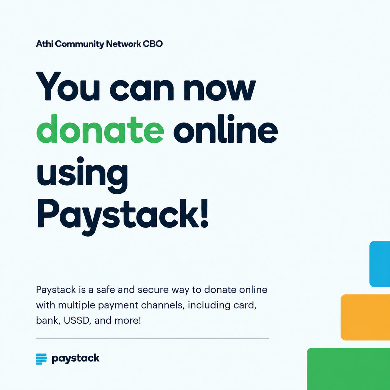 Donate to Athi Community Network using Paystack